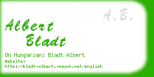 albert bladt business card